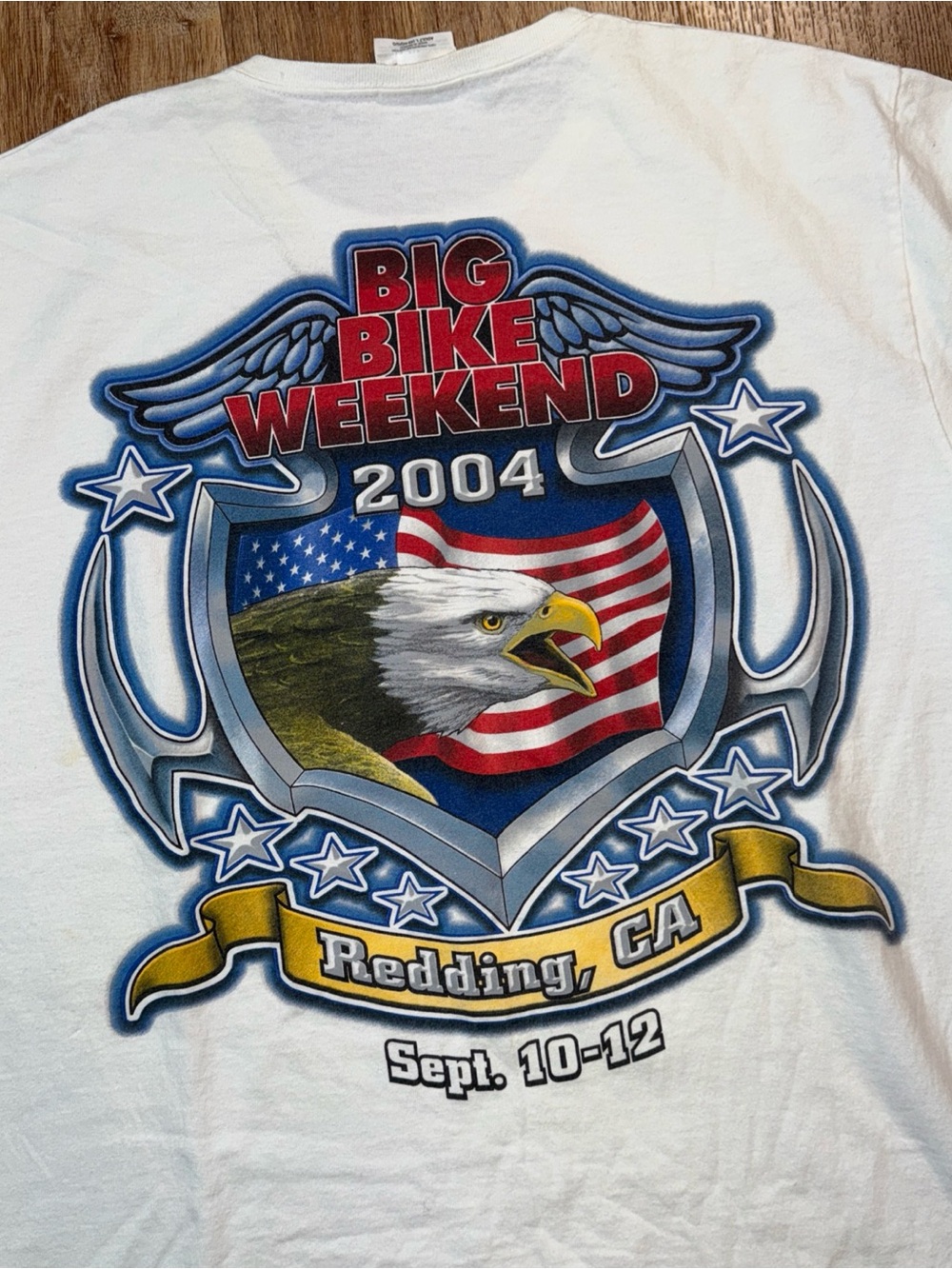 Vintage 2004 American Eagle USA Thick Cotton Shirt Large Bike Moto Hanes Women
